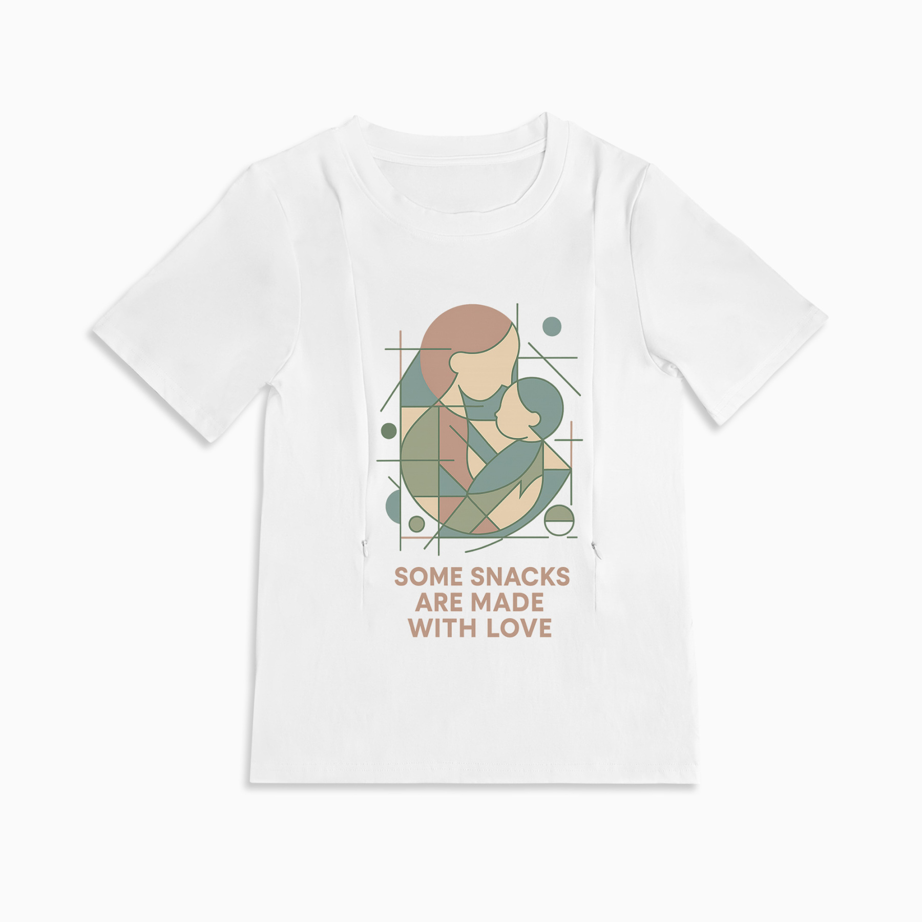 New Mom Gift | "Snacks Made with Love" Zipper Nursing Shirt