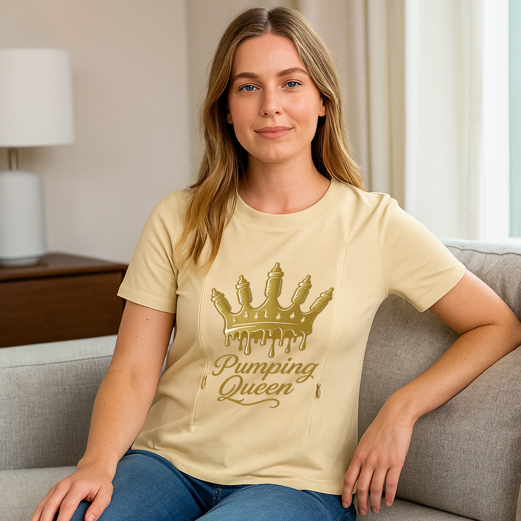 Pumping Queen Nursing T-Shirt | Side Zipper Pumping & B | brand