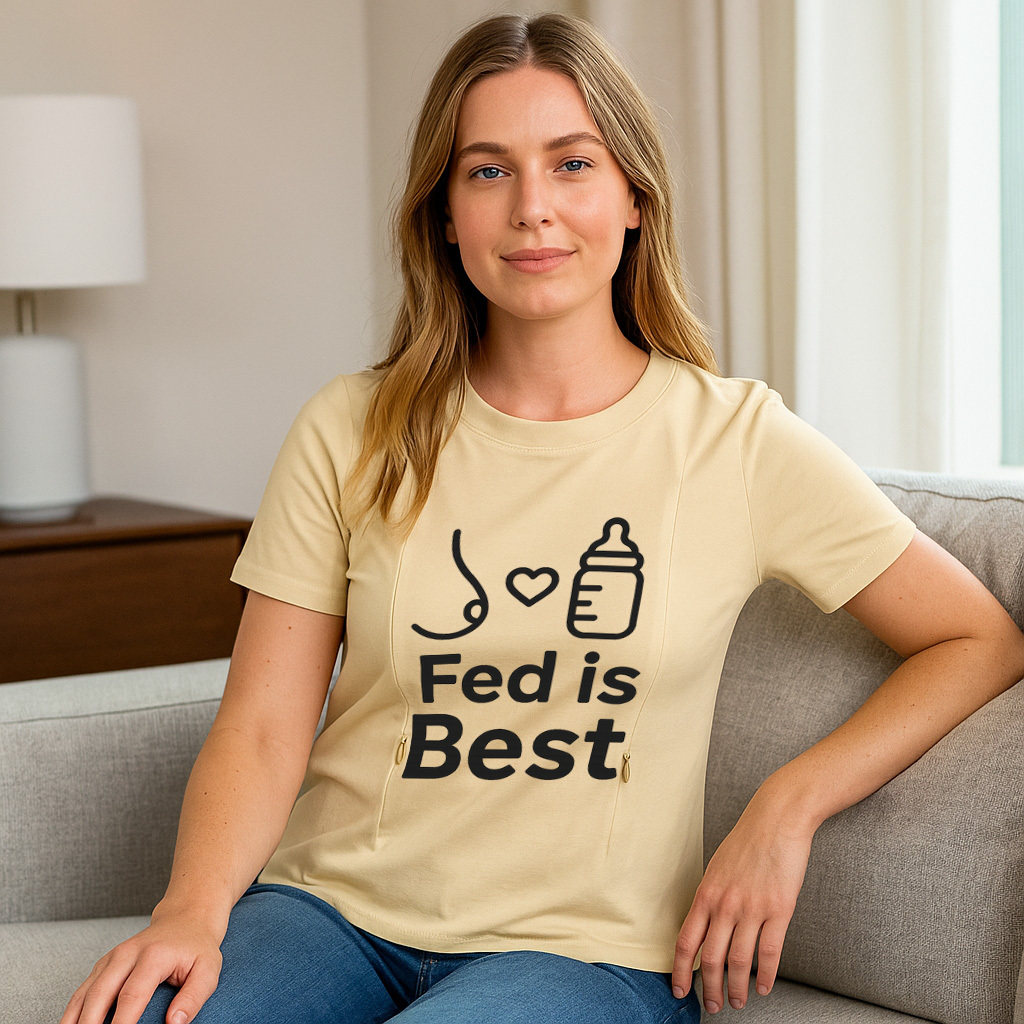 Fed Is Best Nursing T-Shirt | Side Zipper Access | Totkeeps