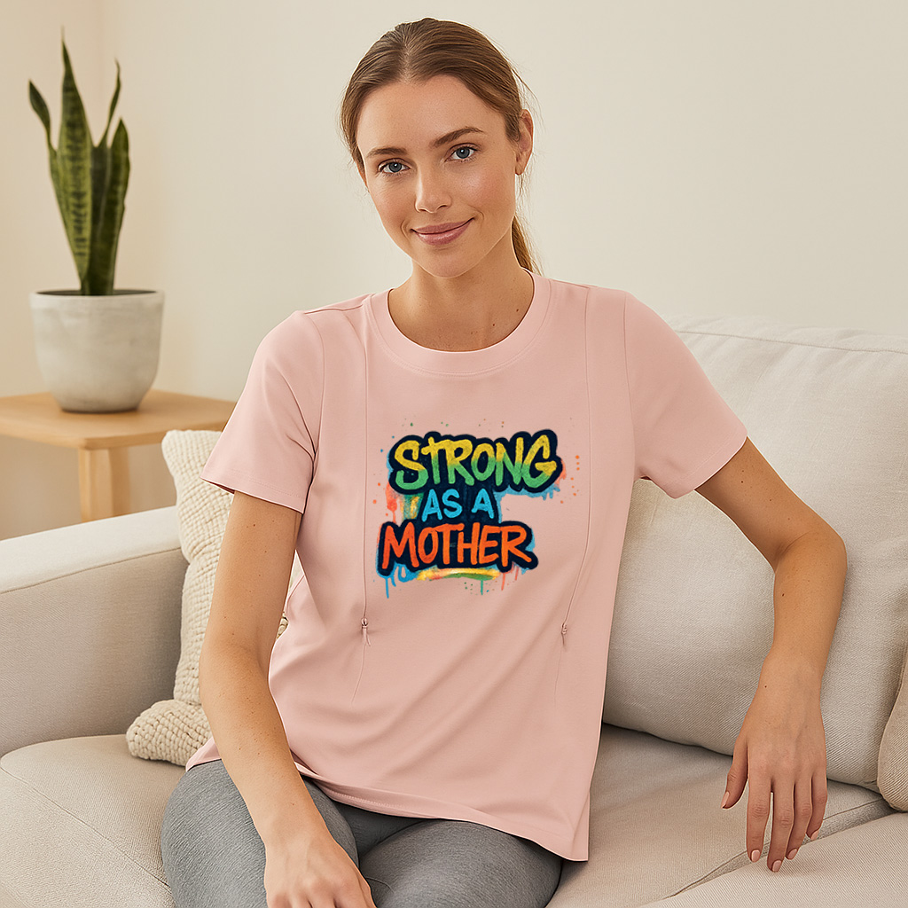 Strong as a Mother Nursing T-Shirt | Side Zippers for E | brand
