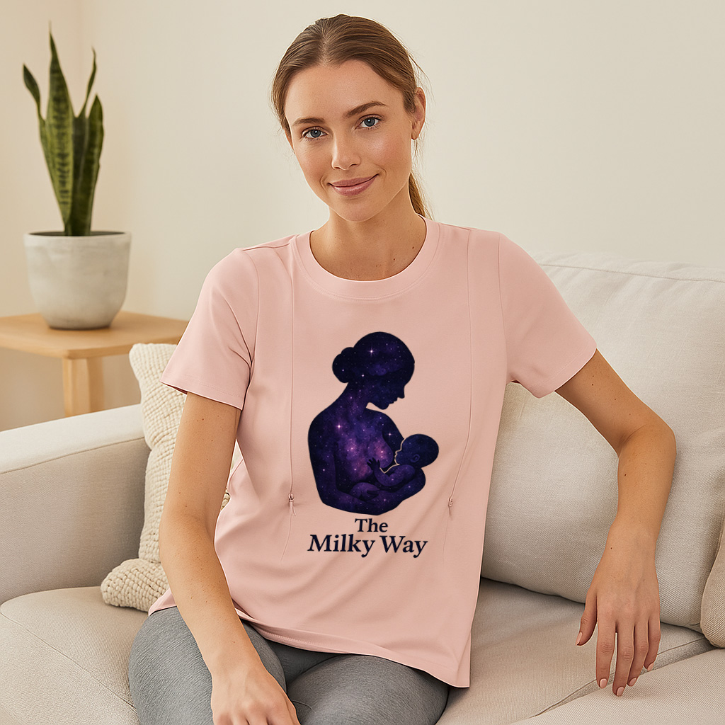 "The Milky Way" Nursing Tee | Side Zipper Breastfeeding Top