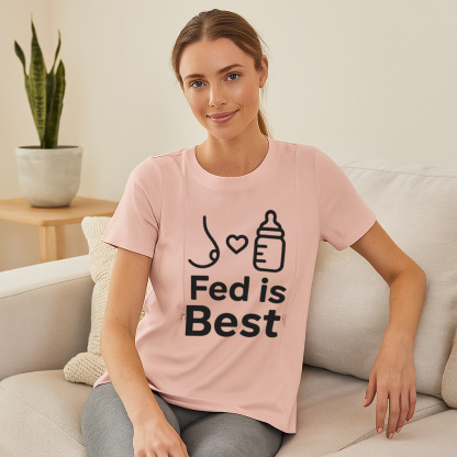 Fed Is Best Nursing T-Shirt | Side Zipper Access | Totkeeps