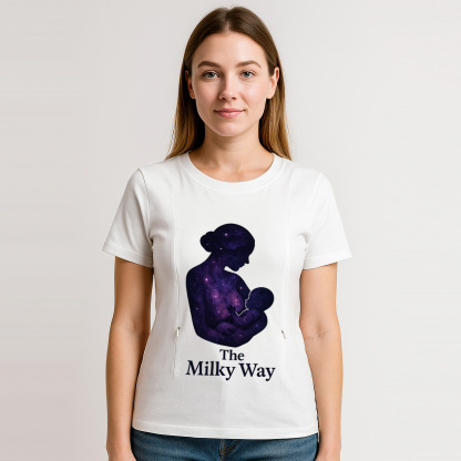 "The Milky Way" Nursing Tee | Side Zipper Breastfeeding Top