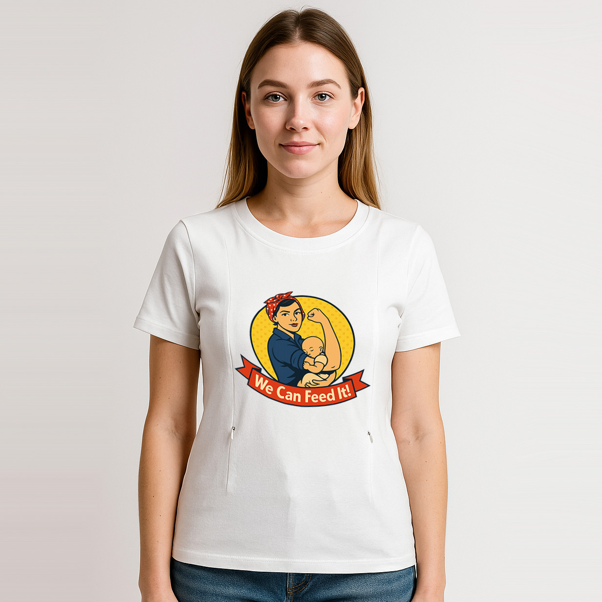 Feminist Milk Machine Nursing Tee | Side Zipper Access  | brand