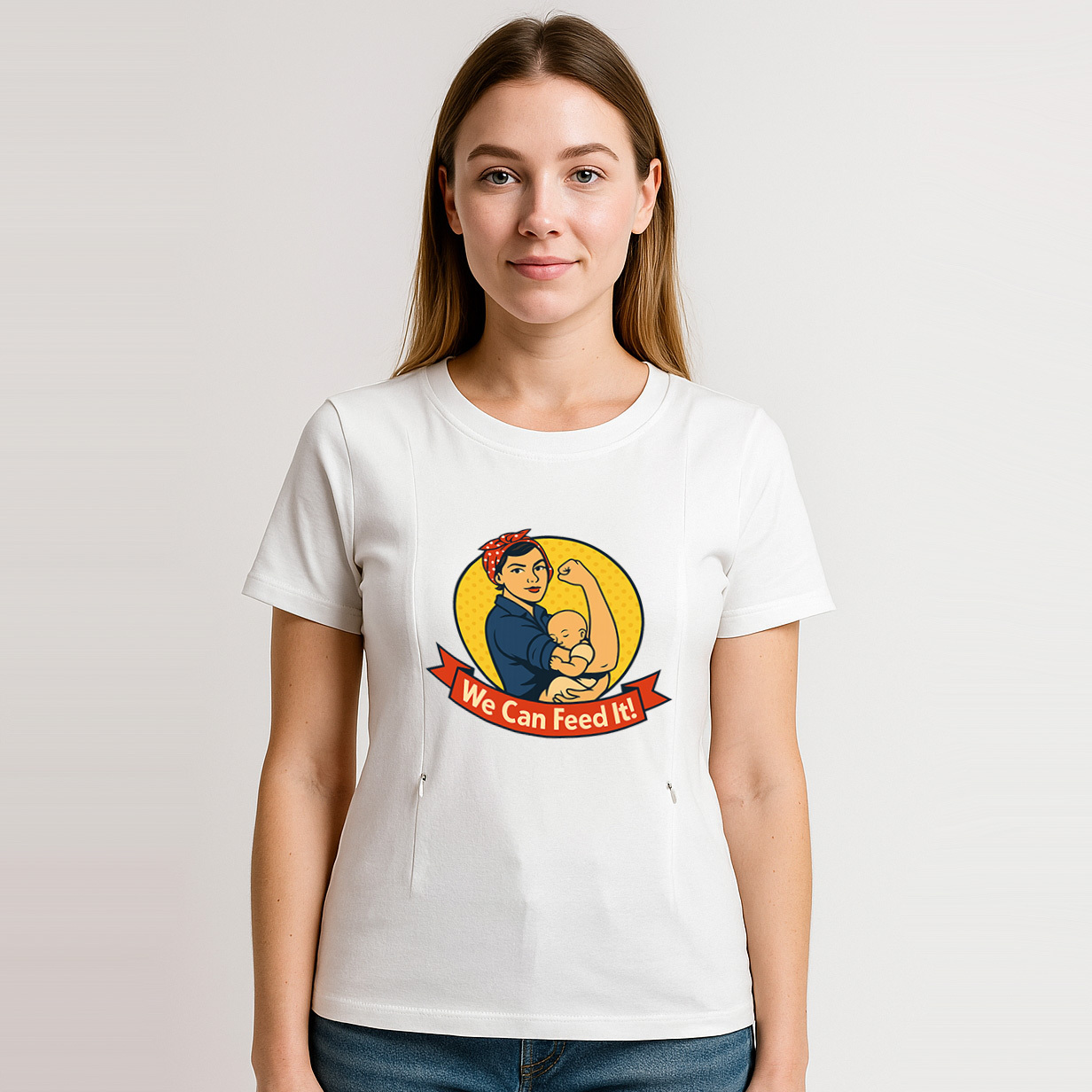 Feminist Milk Machine Nursing Tee | Side Zipper Access  | brand