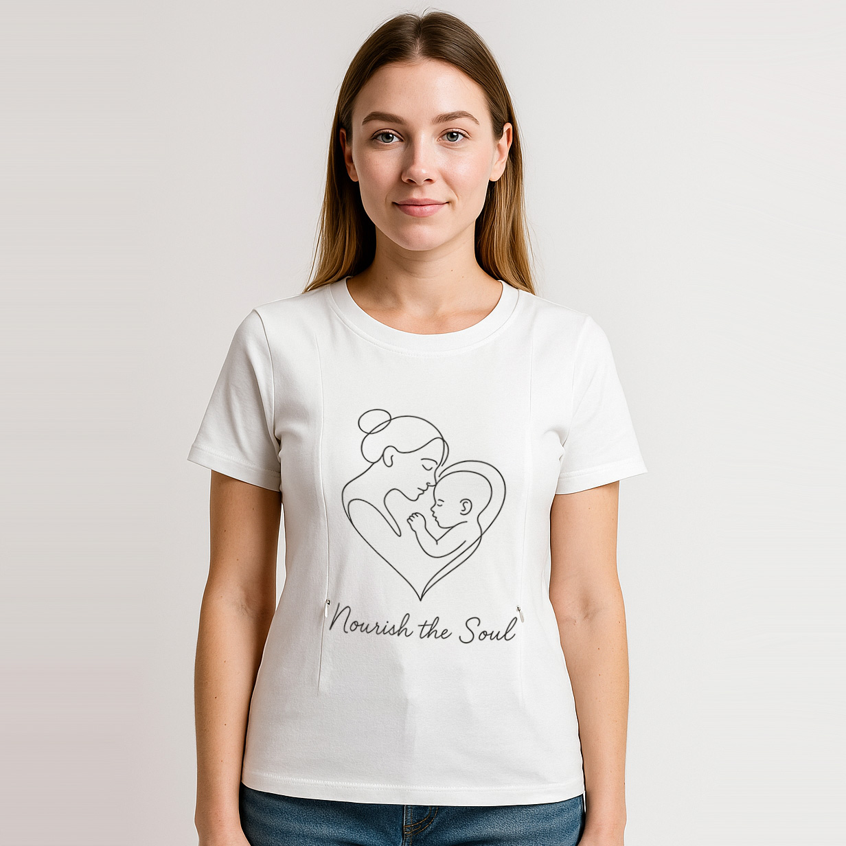 Nourish Nursing T-Shirt with Discreet Side Zippers | to | brand