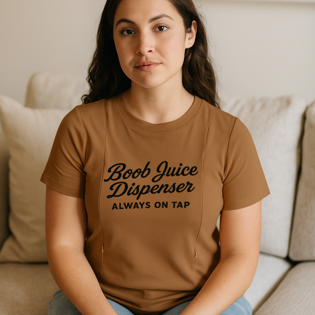 Boob Juice Dispenser Nursing Tee | Side Zipper Breastfe | brand