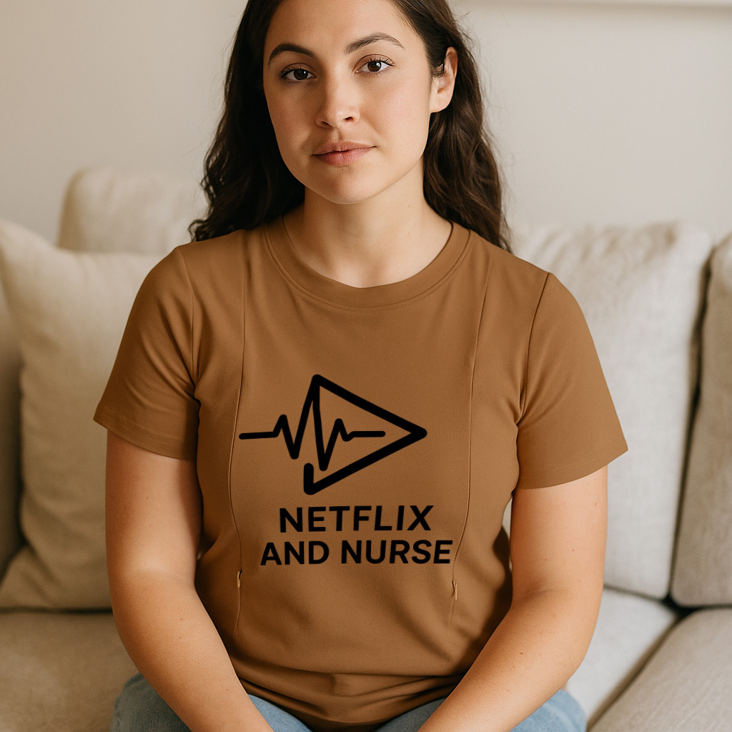 Netflix and Nurse Zipper Nursing T-Shirt | Soft Cotton  | brand