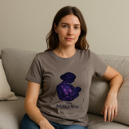 "The Milky Way" Nursing Tee | Side Zipper Breastfeeding Top