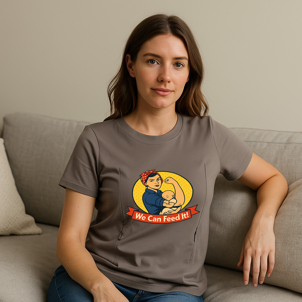 Feminist Milk Machine Nursing Tee | Side Zipper Access  | brand