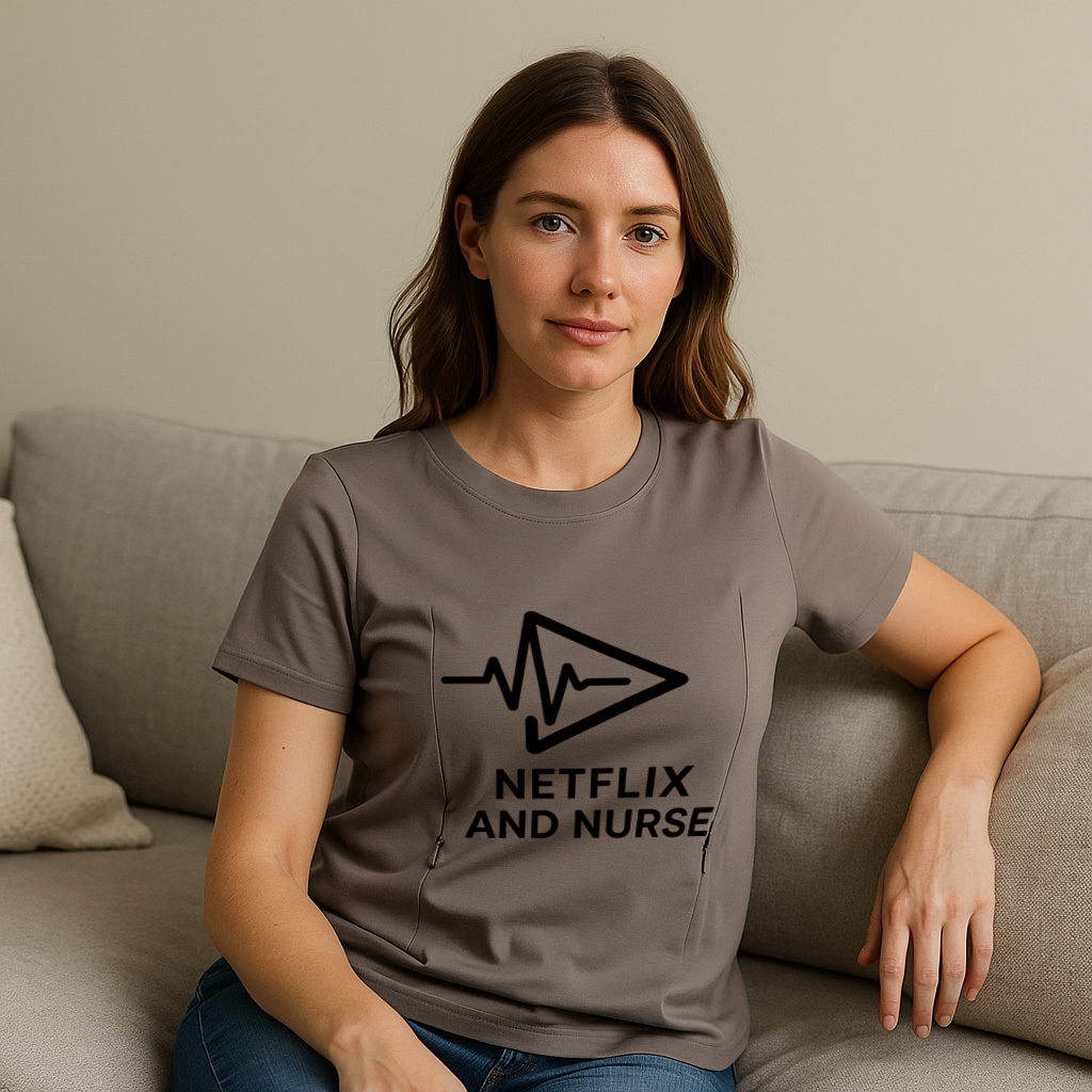 Netflix and Nurse Zipper Nursing T-Shirt | Soft Cotton  | brand