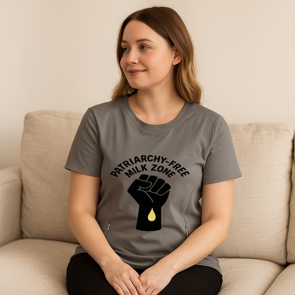 Patriarchy-Free Milk Zone Nursing Tee | Side Zipper Bre | brand