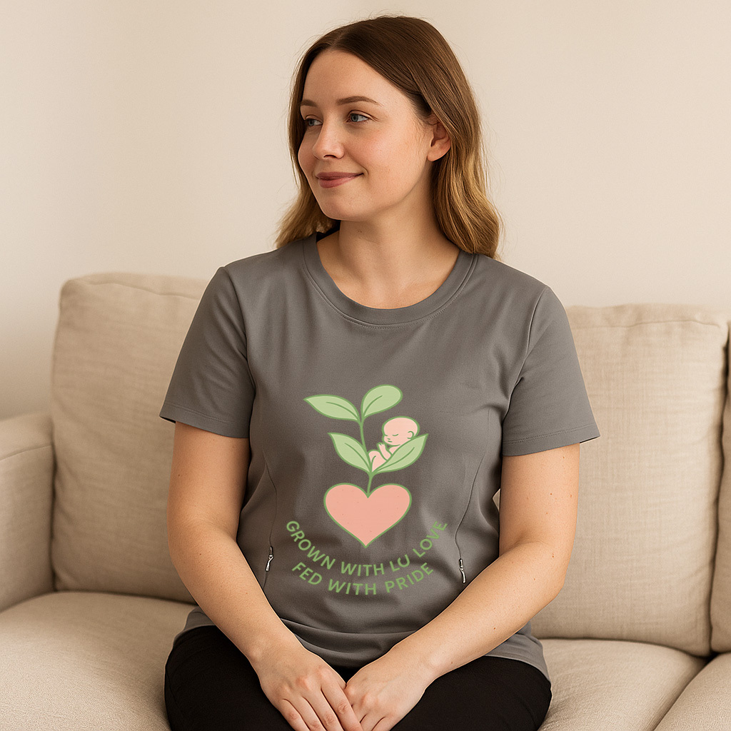 Grown with Love Fed with Pride Nursing T-Shirt | Side Z | brand