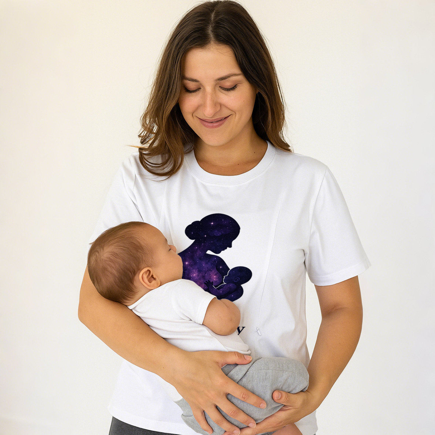 "The Milky Way" Nursing Tee | Side Zipper Breastfeeding Top