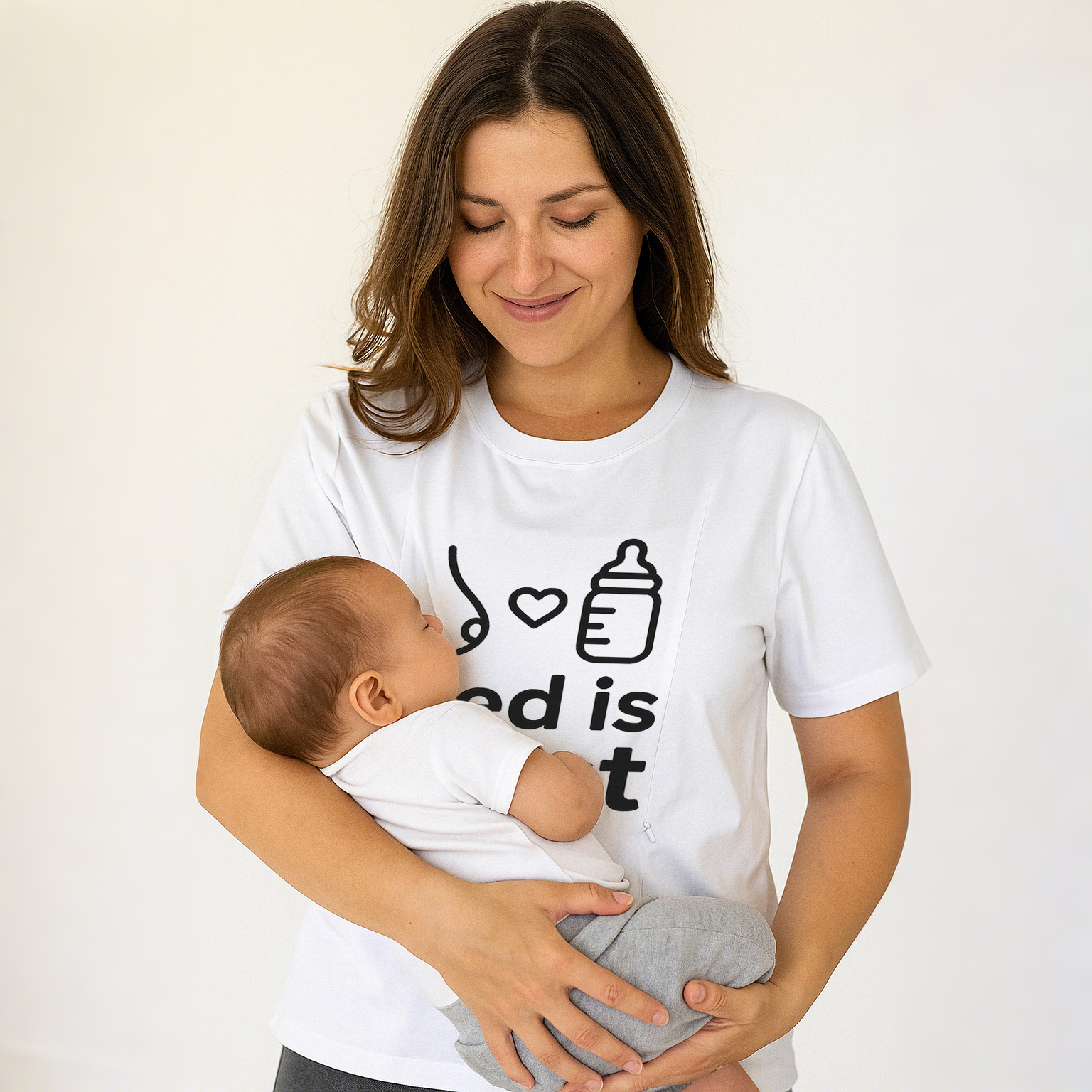 Fed Is Best Nursing T-Shirt | Side Zipper Access | Totkeeps