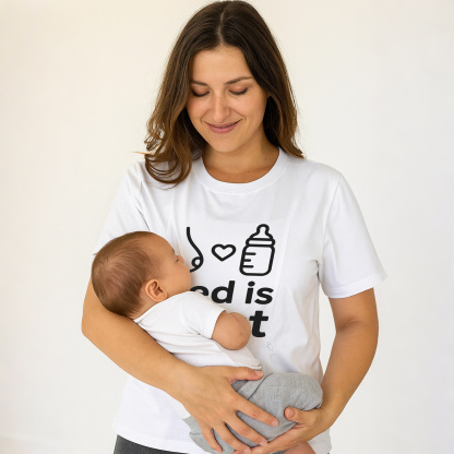 Fed Is Best Nursing T-Shirt | Side Zipper Access | Totkeeps