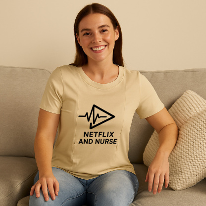 Netflix and Nurse Zipper Nursing T-Shirt | Soft Cotton  | brand