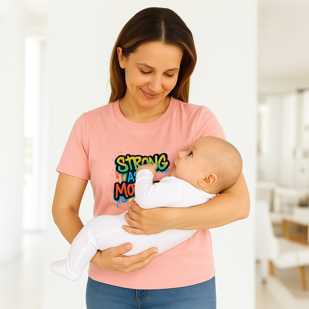 Strong as a Mother Nursing T-Shirt | Side Zippers for E | brand