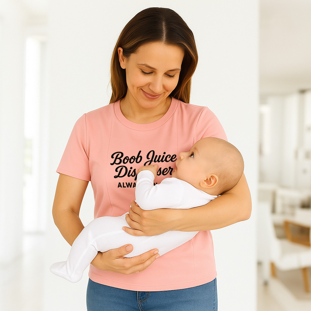 Boob Juice Dispenser Nursing Tee | Side Zipper Breastfe | brand