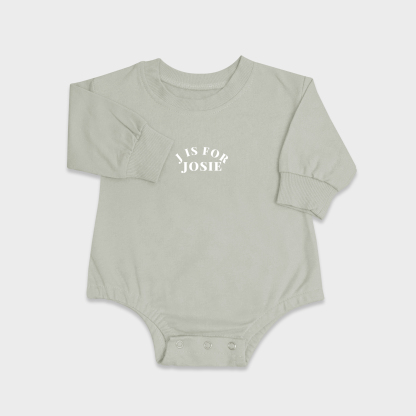 Personalized Pink My Name Graphic Sweatshirt Bubble Romper