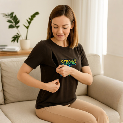 Strong as a Mother Nursing T-Shirt | Side Zippers for E | brand