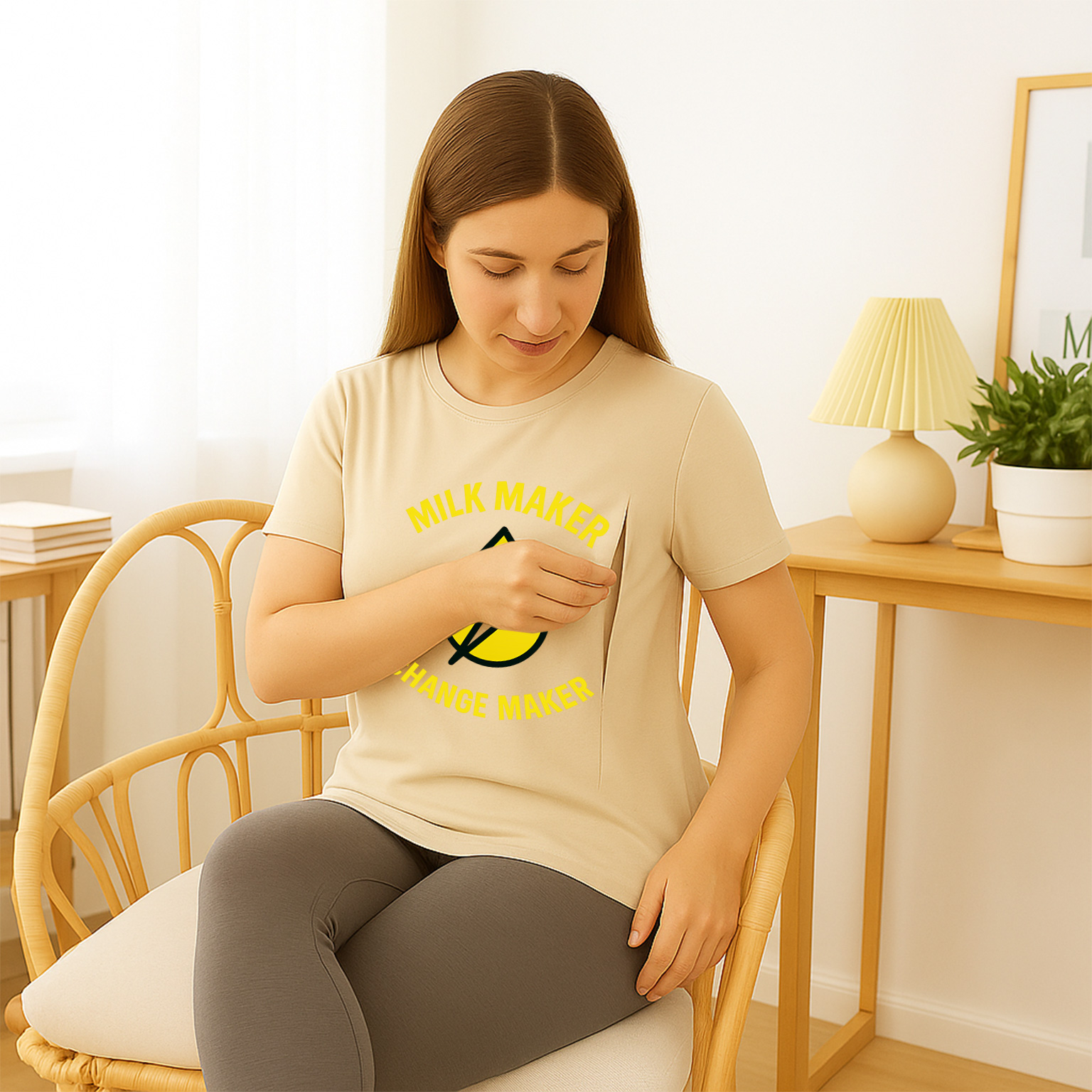 Milk Maker & Change Maker Nursing Tee | Easy Side Zippe | brand