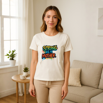 Strong as a Mother Nursing T-Shirt | Side Zippers for E | brand