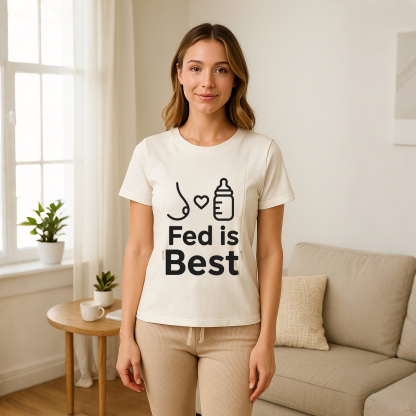 Fed Is Best Nursing T-Shirt | Side Zipper Access | Totkeeps