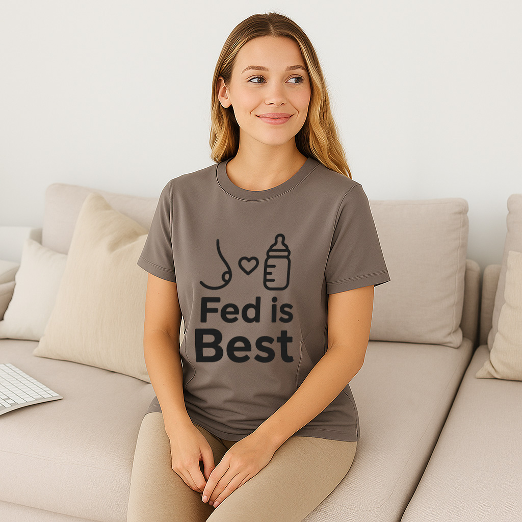 Fed Is Best Nursing T-Shirt | Side Zipper Access | Totkeeps