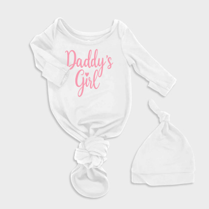 Daddys Girl 2Pcs Baby Knot Gowns