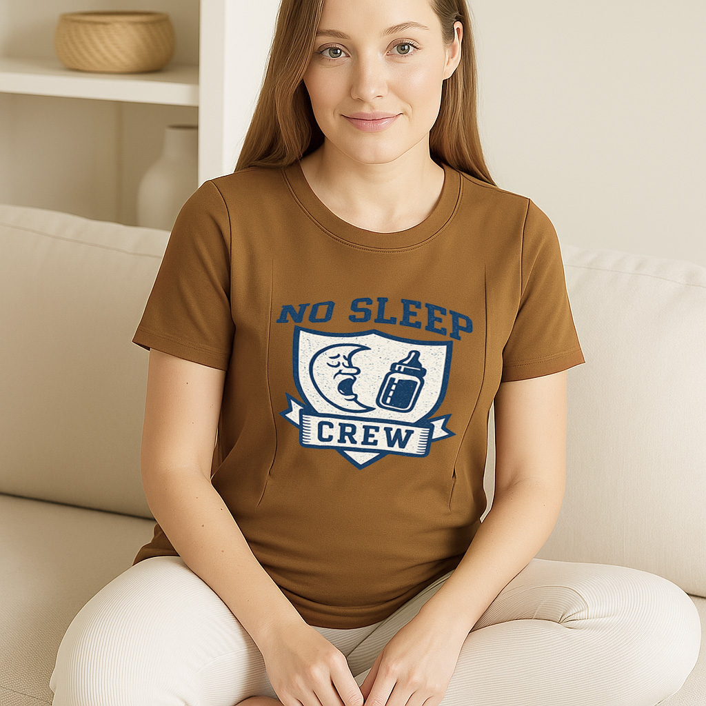 No Sleep Crew Nursing T-Shirt | Side Zipper Breastfeedi | brand