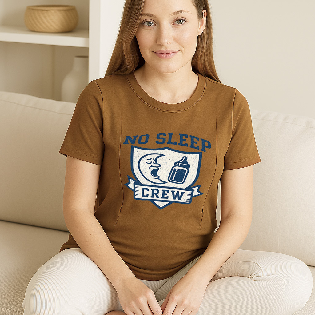 No Sleep Crew Nursing T-Shirt | Side Zipper Breastfeedi | brand