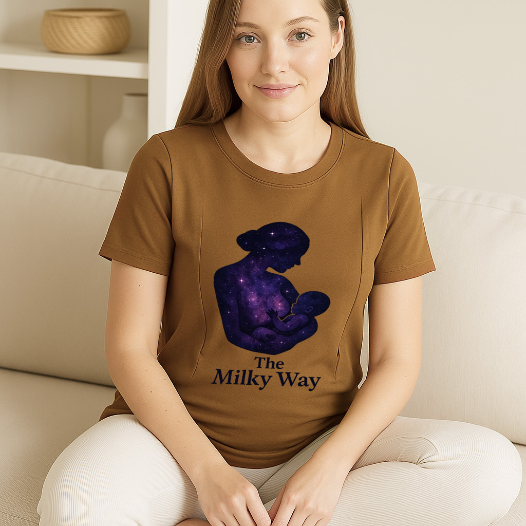 "The Milky Way" Nursing Tee | Side Zipper Breastfeeding Top