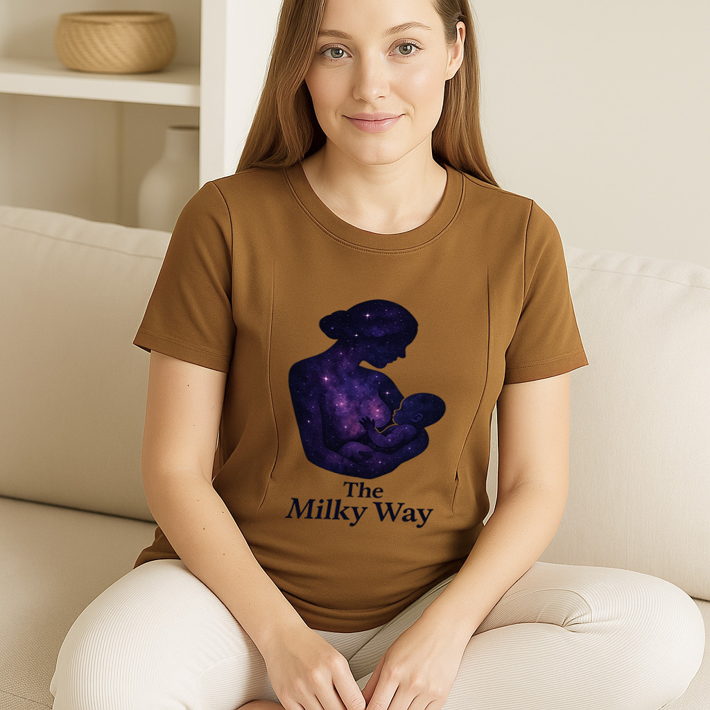 "The Milky Way" Nursing Tee | Side Zipper Breastfeeding Top
