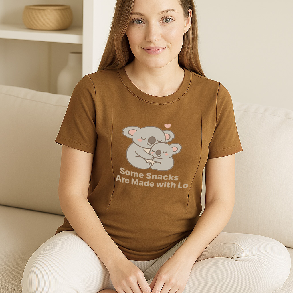 Snacks Made with Love Nursing Tee | Side Zipper Access  | brand