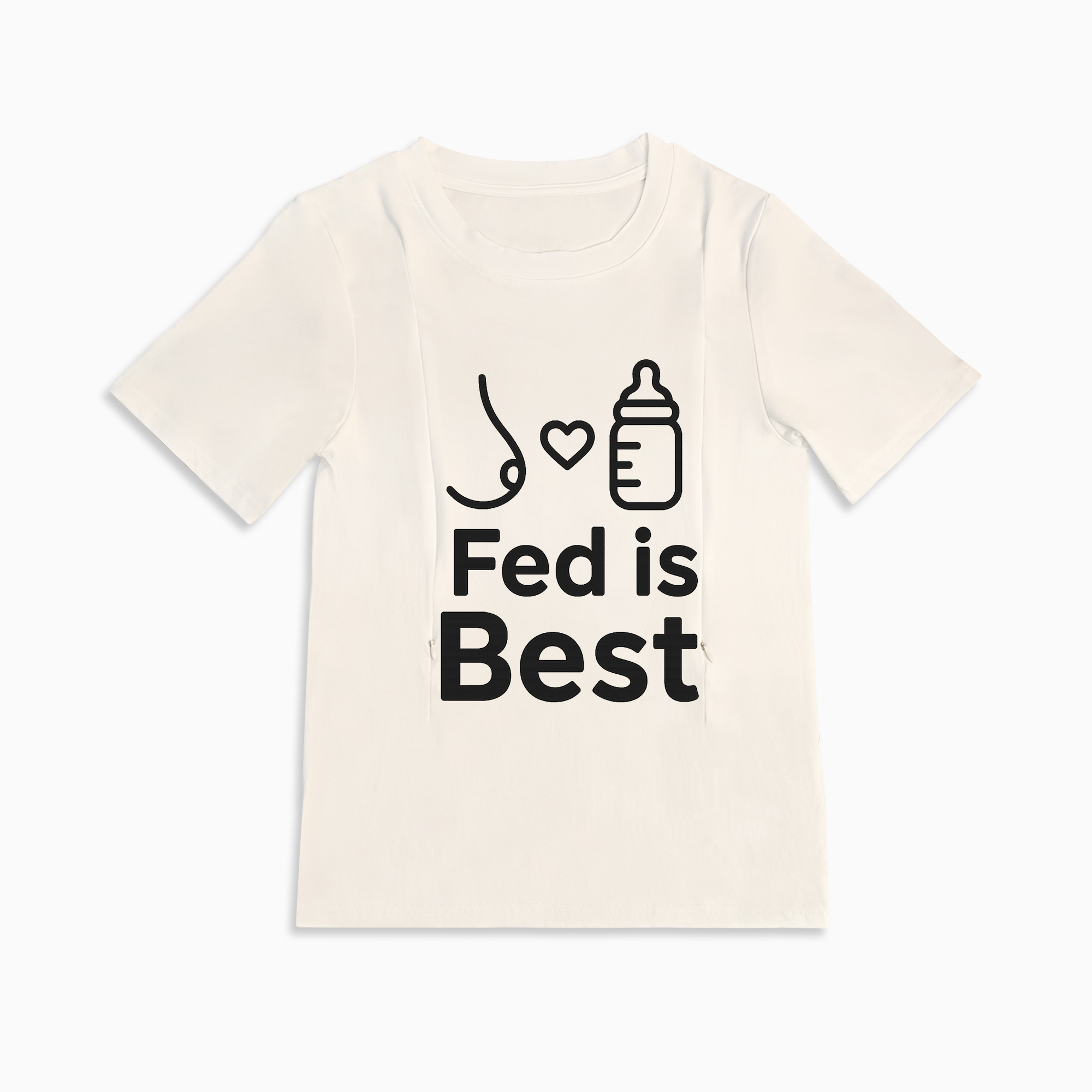 Fed Is Best Nursing T-Shirt | Side Zipper Access | Totkeeps