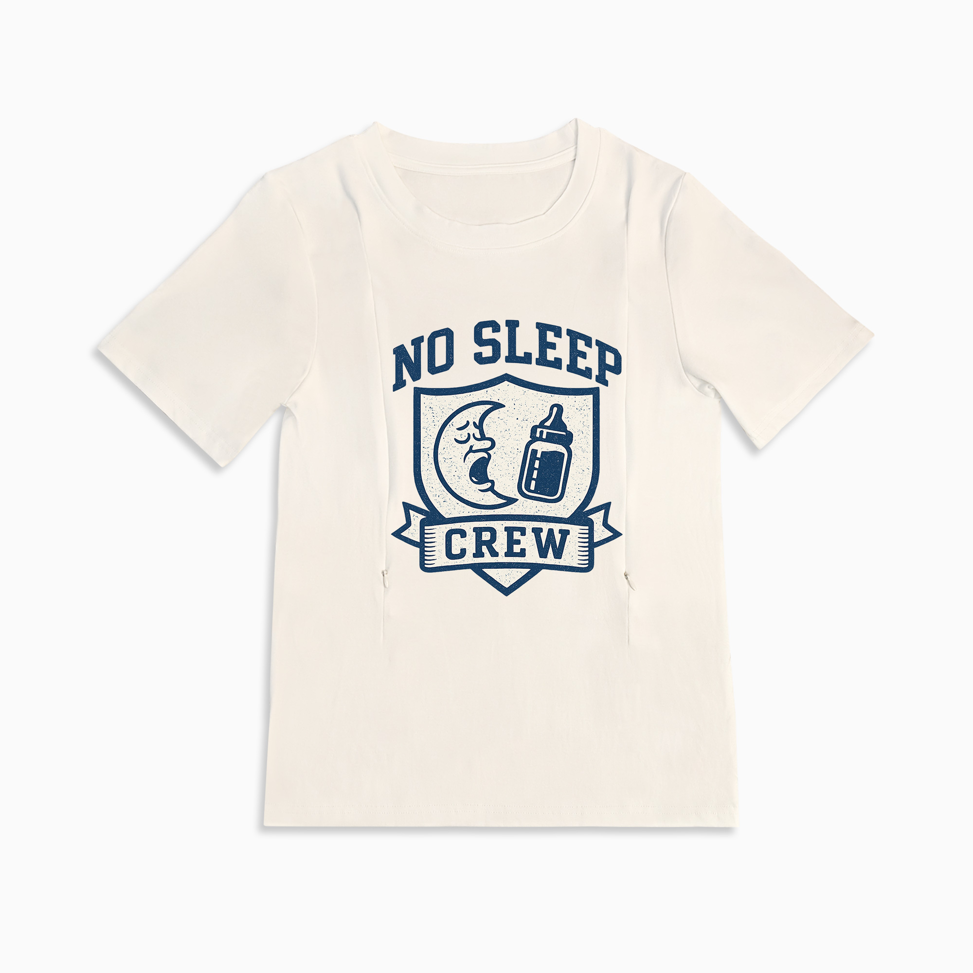 No Sleep Crew Nursing T-Shirt | Side Zipper Breastfeeding Top