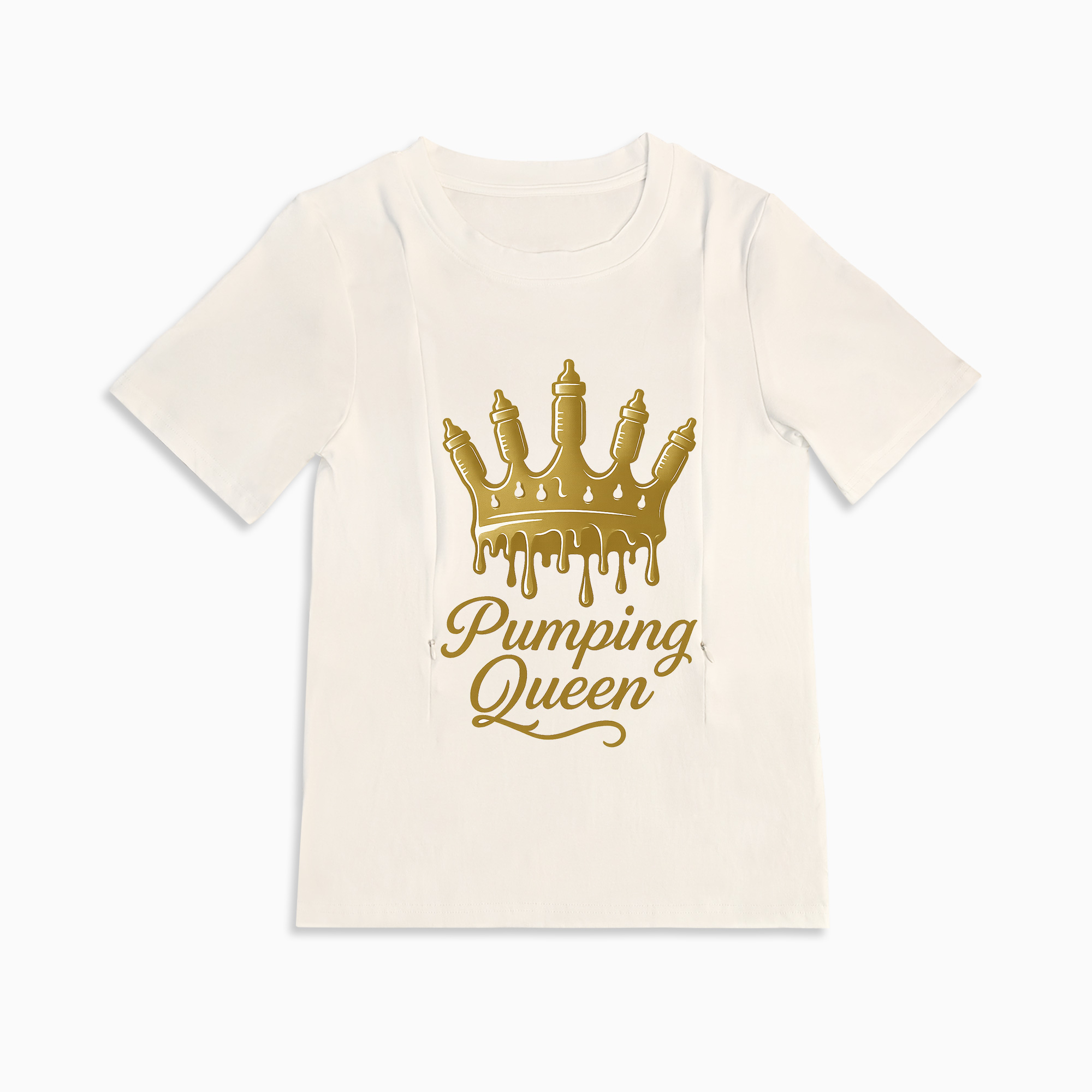 Pumping Queen Nursing T-Shirt | Side Zipper Pumping & Breastfeeding Top