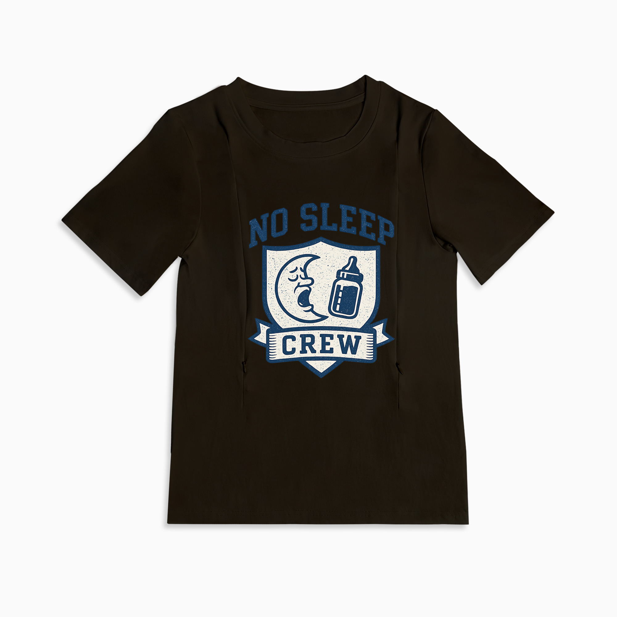 No Sleep Crew Nursing T-Shirt | Side Zipper Breastfeeding Top