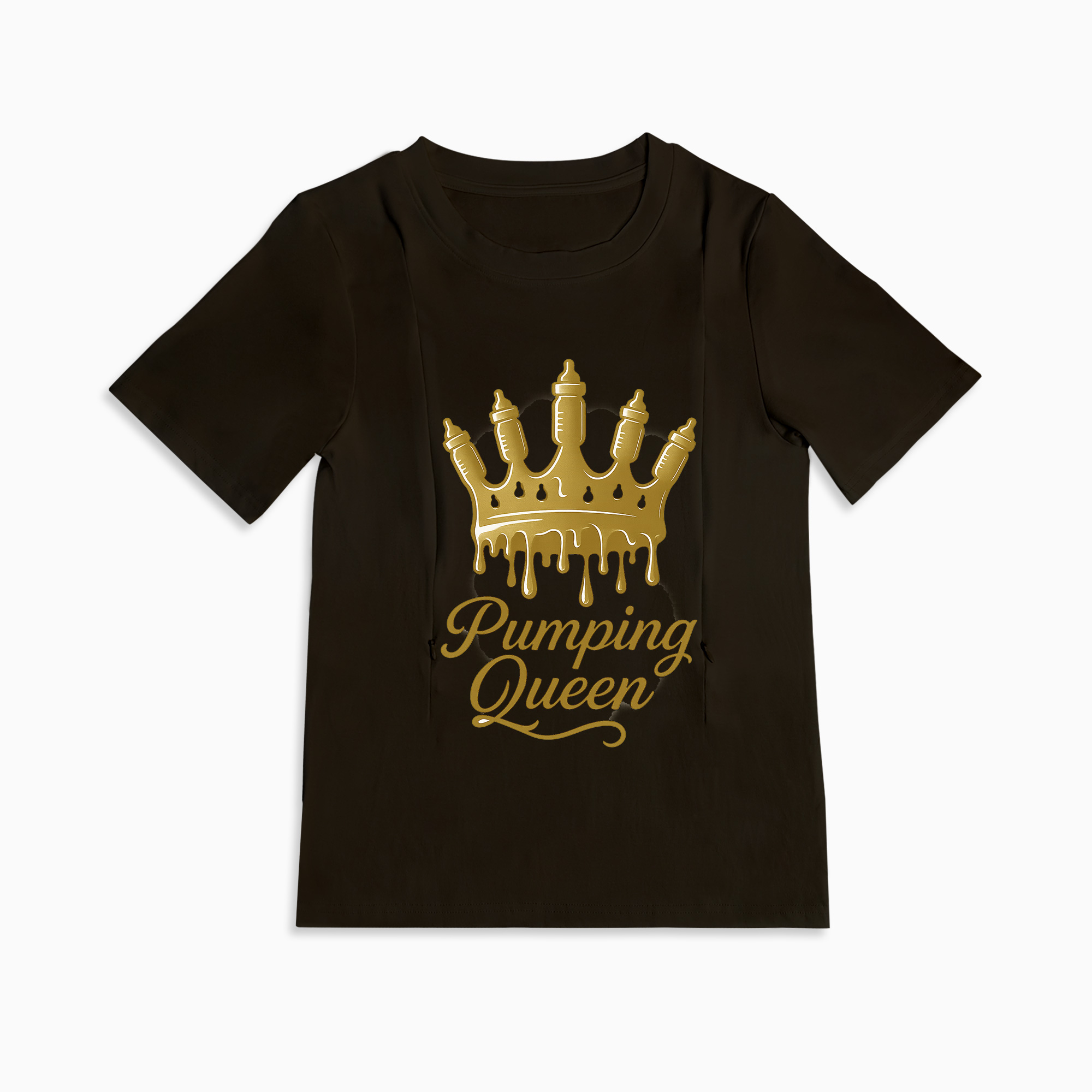 Pumping Queen Nursing T-Shirt | Side Zipper Pumping & Breastfeeding Top
