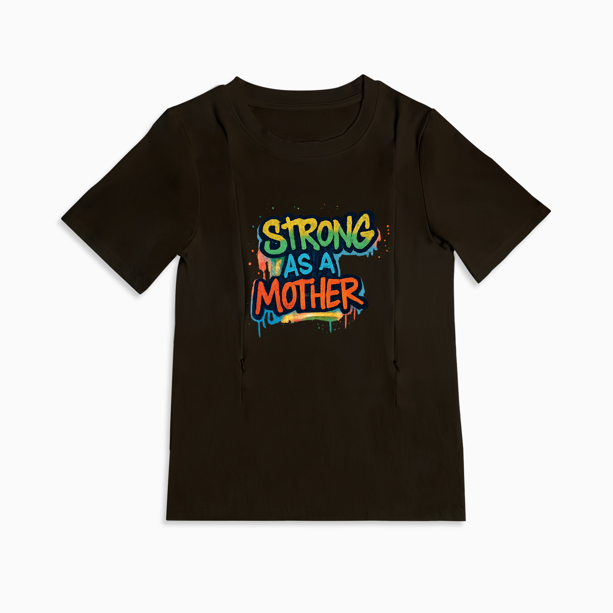 Strong as a Mother Nursing T-Shirt | Side Zippers for Easy Feeding