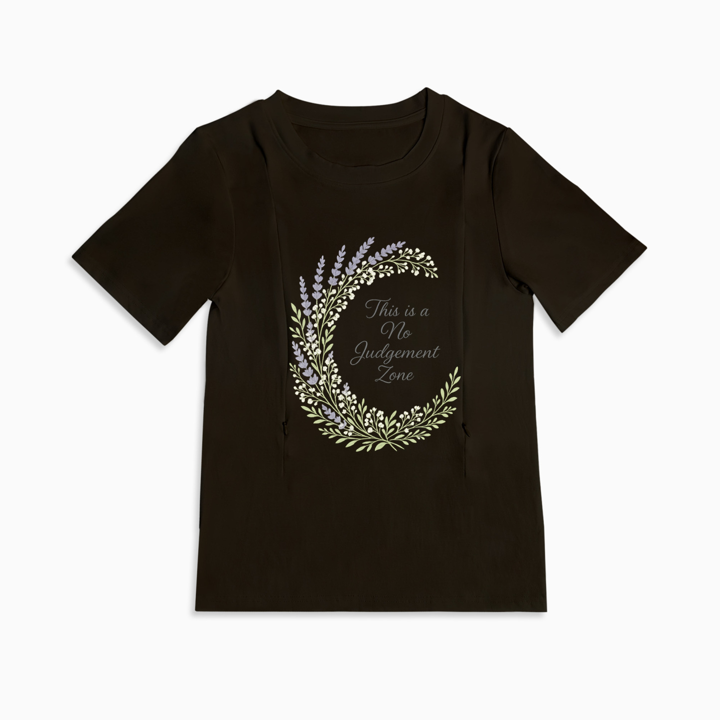"No Judgement Zone" Nursing Tee | Side Zipper Breastfee | brand