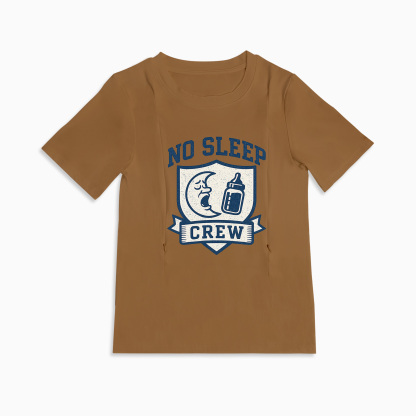 No Sleep Crew Nursing T-Shirt | Side Zipper Breastfeeding Top