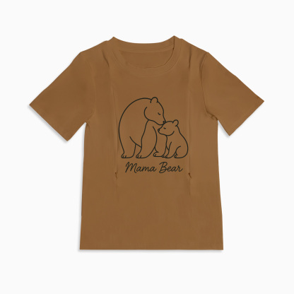 Mama Bear Nursing T-Shirt | Side Zipper for Easy Breastfeeding