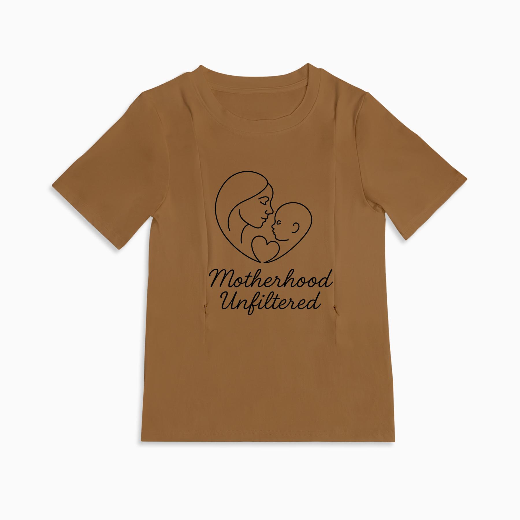 Motherhood Unfiltered Nursing Tee | Side Zipper for Easy Breastfeeding