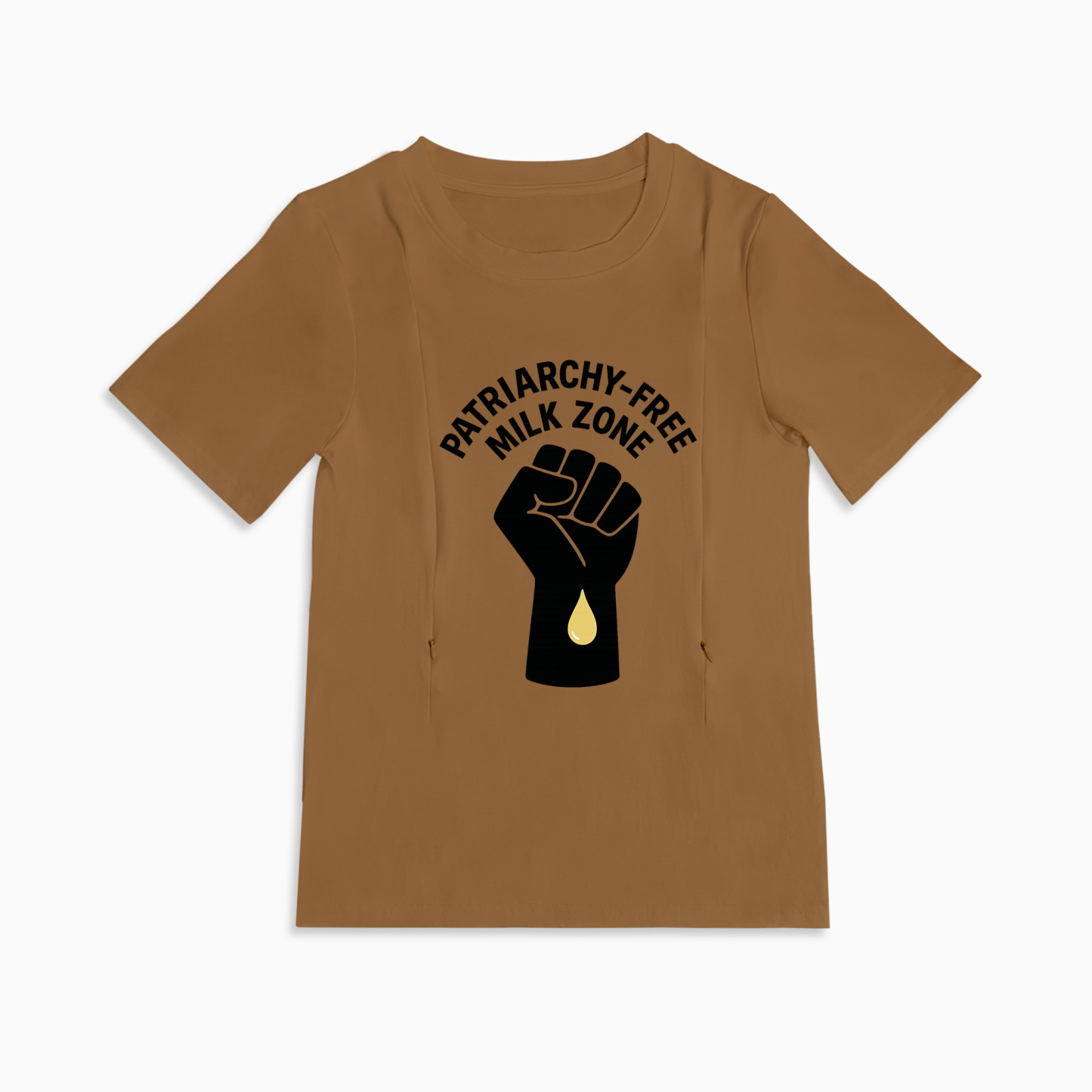 Patriarchy-Free Milk Zone Nursing Tee | Side Zipper Breastfeeding Top