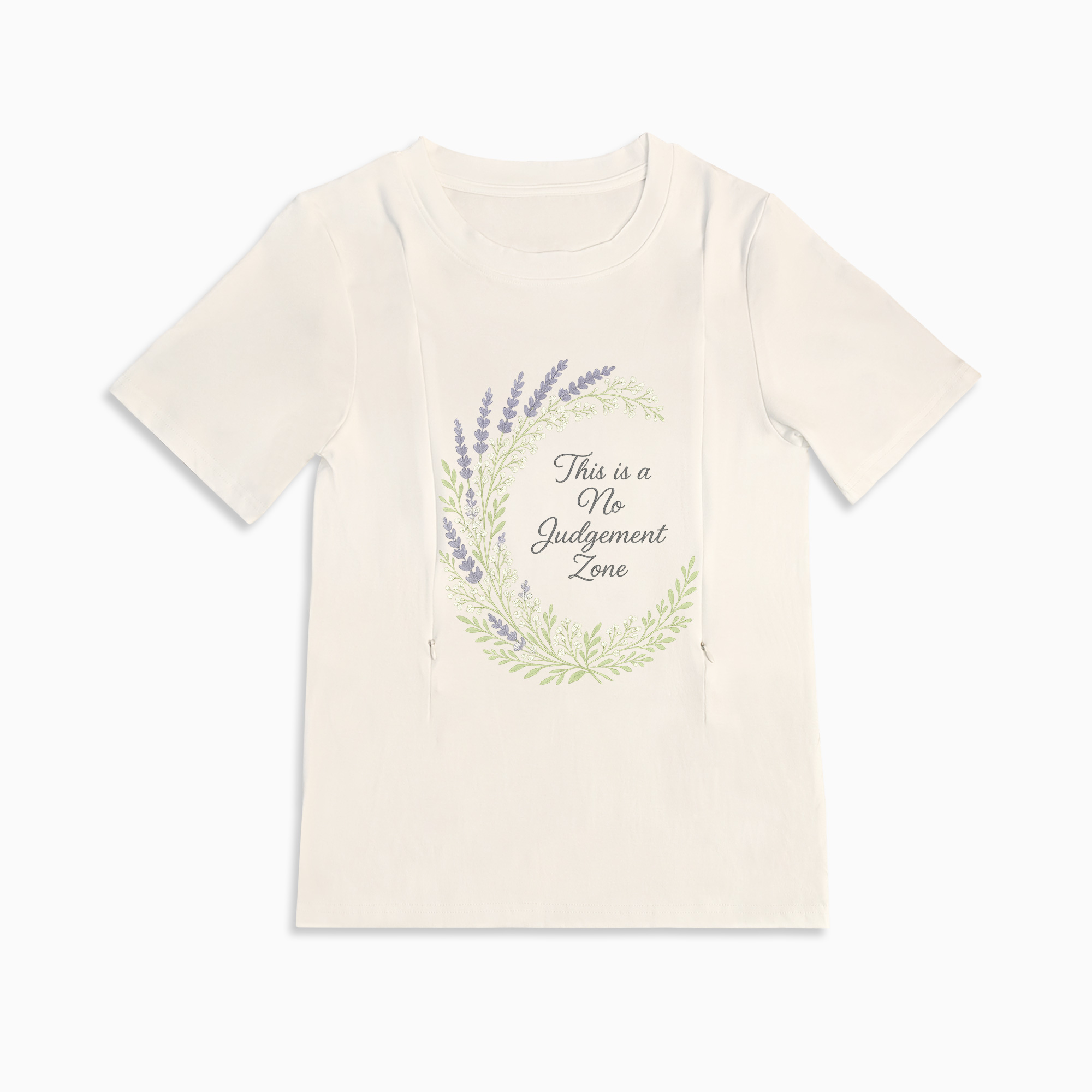 "No Judgement Zone" Nursing Tee | Side Zipper Breastfeeding Top