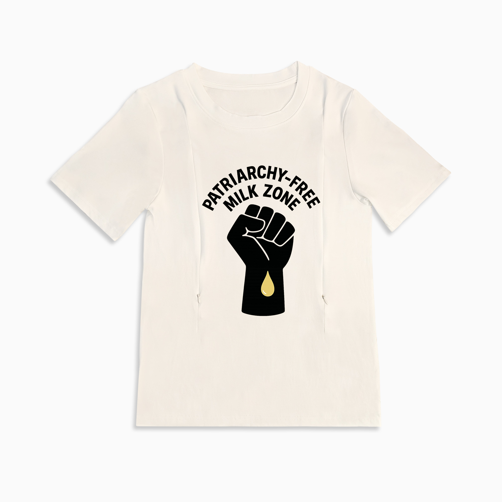 Patriarchy-Free Milk Zone Nursing Tee | Side Zipper Breastfeeding Top