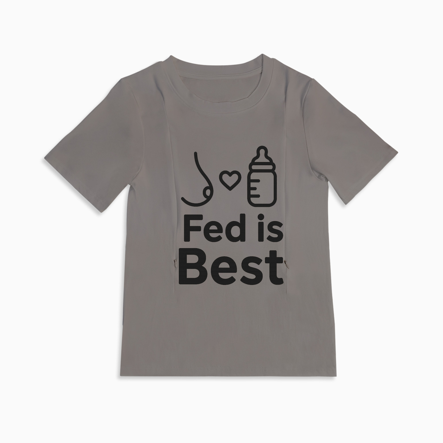 Fed Is Best Nursing T-Shirt | Side Zipper Access | Totkeeps