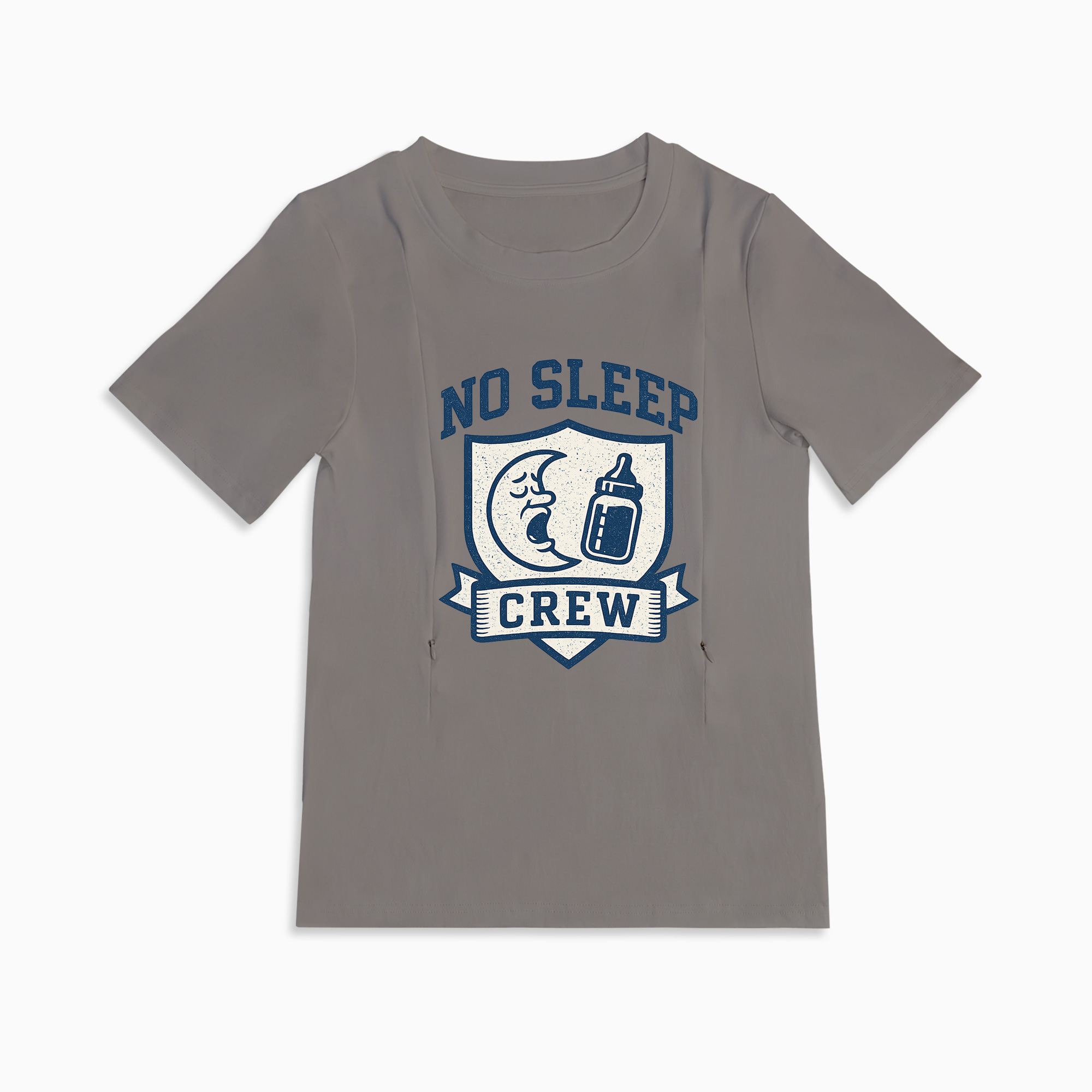 No Sleep Crew Nursing T-Shirt | Side Zipper Breastfeeding Top